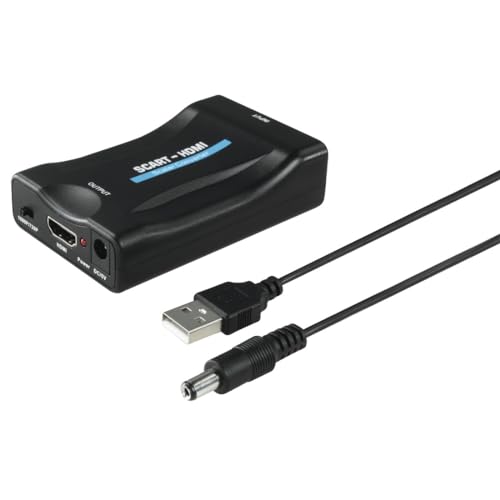 Hama Scart auf HDMI Konverter (Scart HDMI Adapter für Fernseher, Wandler von analogen Video- und Tonsignalen auf HDMI, Full HD, 1080 p/720 p) schwarz von Hama