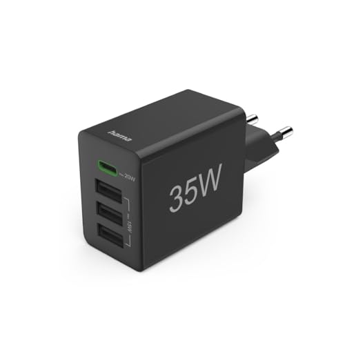 Hama Schnellladegerät, 1x USB-C PD, 3X USB-A, Mini-Ladegerät, 35W, Schwarz Hama Schnellladegerät, 1x USB-C PD, 3X USB-A, Mini-Ladegerät, 35W, Schwarz von Hama