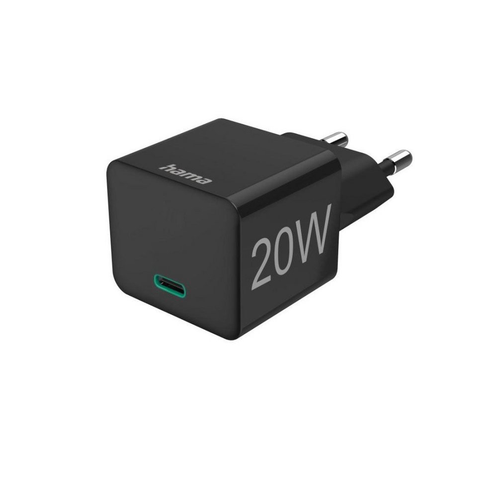 Hama Schnellladegerät, USB-C, Mini-Ladegerät, PD, 20 W, Schwarz (00201649) USB-Ladegerät von Hama