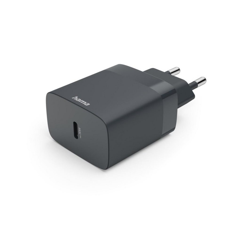 Hama Schnellladegerät, USB-C, PD, 30 W, Anthrazit (00086442) USB-Ladegerät von Hama