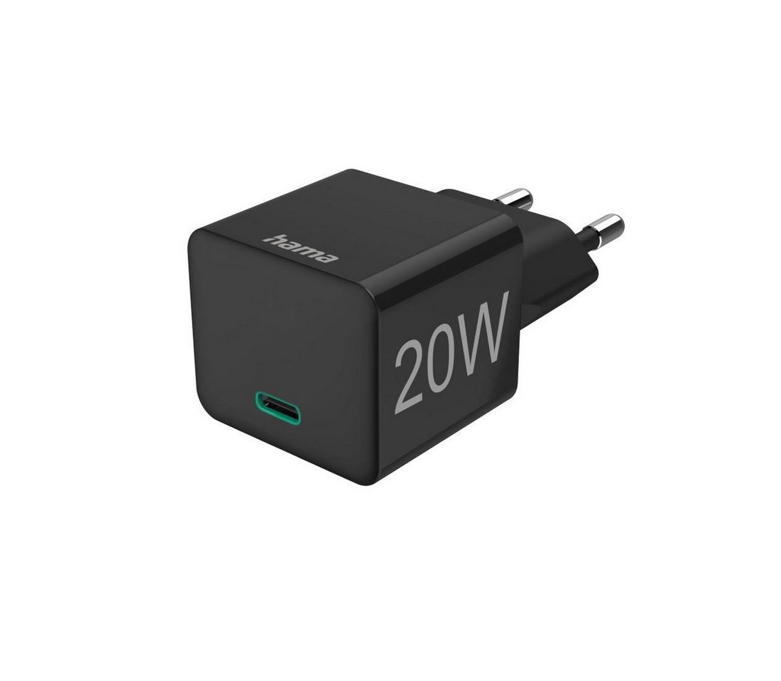 Hama Schnellladegerät, USB-C, PD/Qualcomm®, Mini-Ladegerät, 20 W, Schwarz Schnelllade-Gerät von Hama