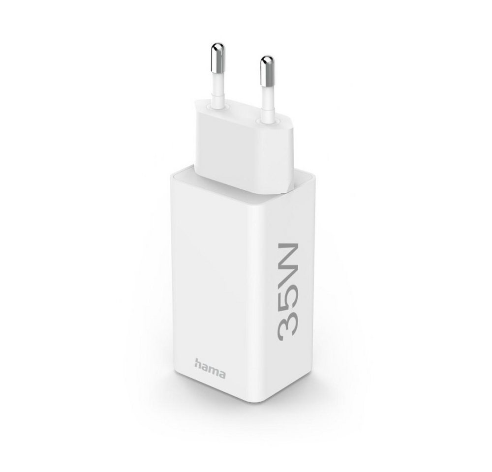 Hama Schnellladegerät + Kabel, 2x USB-C, PD/QC, Mini-Ladegerät, 35W, 1 m, USB-Ladegerät Hama Schnellladegerät + Kabel, 2x USB-C, PD/QC, Mini-Ladegerät, 35W, 1 m, USB-Ladegerät von Hama