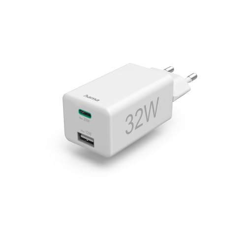 Hama Schnellladegerät 1x USB-C, 1x USB-A, Mini-Ladegerät, 32W, weiß Hama Schnellladegerät 1x USB-C, 1x USB-A, Mini-Ladegerät, 32W, weiß von Hama