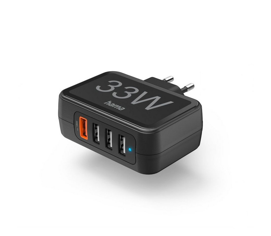 Hama Schnellladegerät 4 Ports, Qualcomm® 3.0, 4x USB A, 33 W, Schwarz Schnelllade-Gerät von Hama