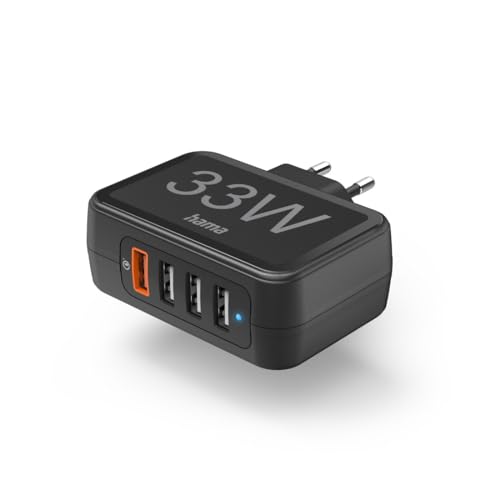 Hama Schnellladegerät 4 Ports, Qualcomm 3.0, 4x USB-A, 33 W, schwarz Hama Schnellladegerät 4 Ports, Qualcomm 3.0, 4x USB-A, 33 W, schwarz von Hama
