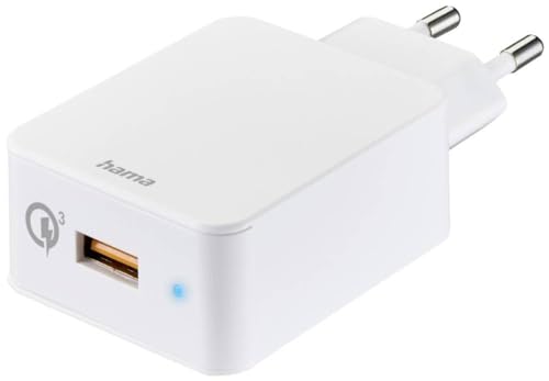 Hama Schnellladegerät Qualcomm® Quick Charge™ 19,5 W (USB-A-Ladestecker Schnellladen, Handy-Schnell-Ladegerät für Samsung Galaxy, iPhone, Xiaomi u.v.m., Universal-Schnell-Lade-Adapter Netzteil) weiß von Hama