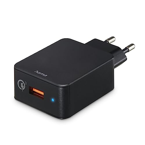 Hama Schnellladegerät Qualcomm® Quick Charge™ 19,5W (USB-A-Ladestecker Schnellladen, Handy-Schnell-Ladegerät für Samsung Galaxy, iPhone, Xiaomi u.v.m., Universal-Schnell-Lade-Adapter Netzteil) schwarz von Hama