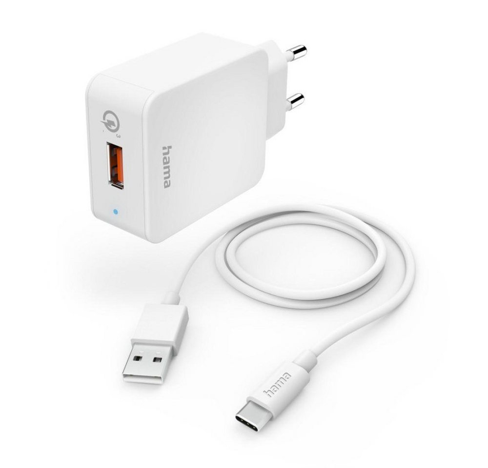 Hama Schnellladegerät mit Ladekabel USB-C, 19,5 W, 1,5 m, Weiß (00201626) USB-Ladegerät von Hama