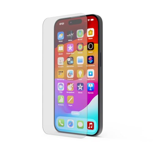 Hama Schutzglas für Apple iPhone 15/15 Pro (iPhone 15 Glasschutz mit 9H Härte kratzfest u. stoßfest, gehärtetes Sicherheitsglas Schutzklasse 7, Displayschutz) transparent von Hama