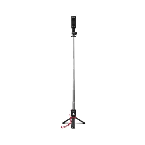 Hama Selfie-Stick-Stativ 23–70cm mit Auslöser Foto/Video (Reise-Stativ leicht 136g, Packmaß 17,5cm, Selfiestick mit Stativ und Fernbedienung Bluetooth, 2in1 Handyhalter-Stativ für iPhone,Samsung etc.) von Hama