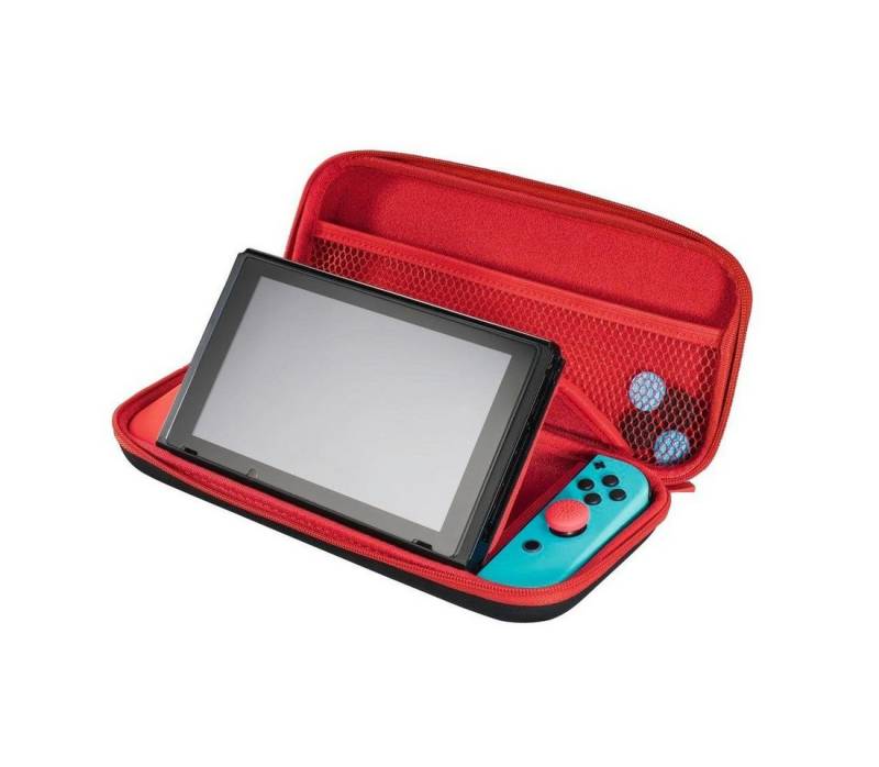 Hama Set(Tasche,Schutzglas,Control-Aufsätze) für Nintendo Switch, Schw/Rot Zubehör Nintendo von Hama