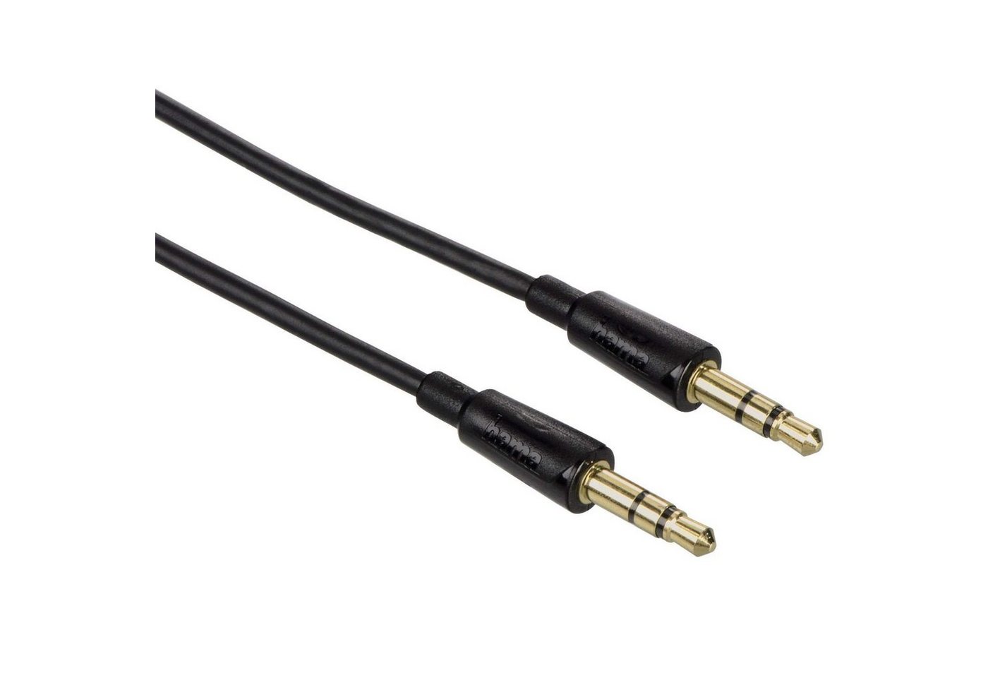 Hama Slim AUX Kabel 3,5mm Klinke-Kabel 0,5m Schwarz Audio-Kabel, 3,5-mm-Klinke, 3,5mm Klinke (50 cm), dünnes Klinken-Kabel Audio-Adapter für Handy Tablet PC MP4- MP3-Player von Hama