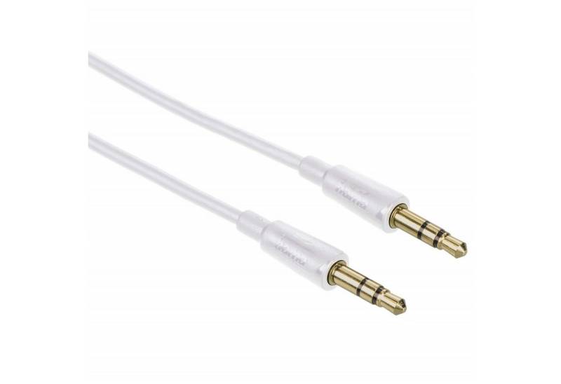 Hama Slim AUX Kabel 3,5mm Klinke-Kabel 0,5m Weiß Audio-Kabel, 3,5-mm-Klinke, 3,5mm Klinke (50 cm), dünnes Klinken-Kabel Audio-Adapter für Handy Tablet PC MP4- MP3-Player von Hama