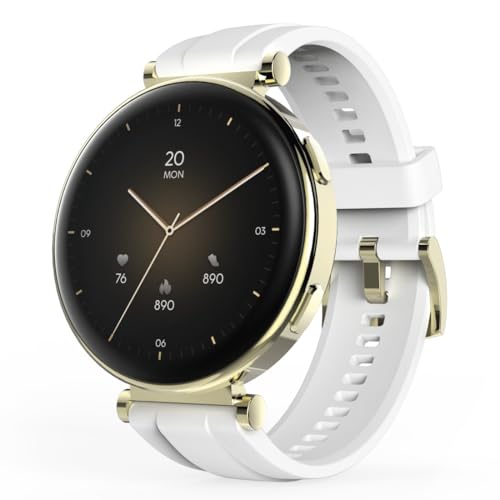 Hama Smartwatch (AMOLED Farbdisplay 1,32“, Telefonfunktion, wasserdicht, WhatsApp, Emails, Sprachassistent, Schlaftracker, 110 Sportmodi, Schrittzähler, Pulsmesser, Kalorien, Zyklusprotokoll etc) weiß von Hama