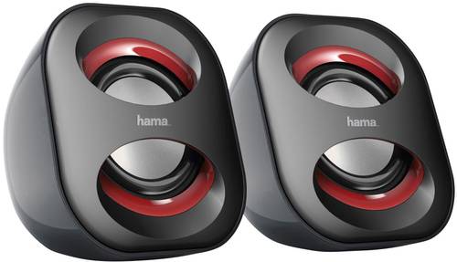 Hama Sonic Mobil 183 2.0 PC-Lautsprecher Kabelgebunden 3W Schwarz, Rot von Hama