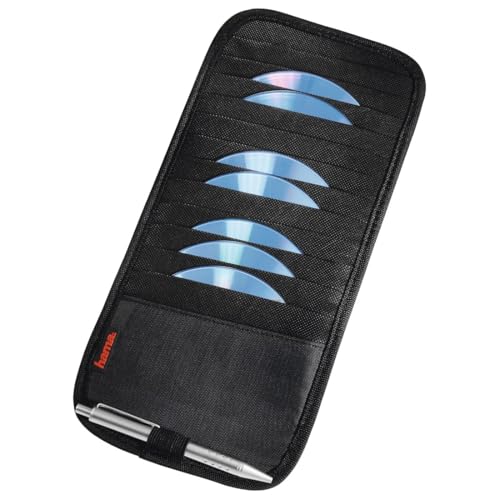 Hama Sonnenblende Tasche (geeignet für 12 CDs, Auto CD Aufbewahrung mit Stifthalter) schwarz von Hama