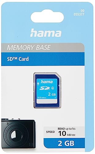 Hama Speicherkarte SD 2GB (SD-2.0 Standard, Class 4, Datensicherheit dank mechanischem Schreibschutz, Beschriftungsfeld) von Hama