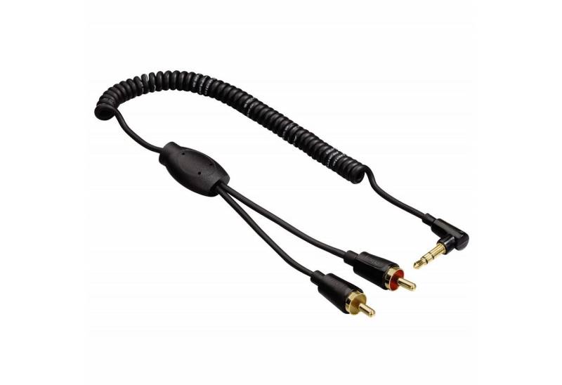 Hama Spiralkabel Flexi-Slim 1,5m 3,5mm Klinke/2x Cinch-Stecker Audio-Kabel, 3,5-mm-Klinke, 3,5mm Klinke (150 cm), dünnes Klinken-Kabel Audio-Adapter für Handy Tablet PC MP4- MP3-Player von Hama