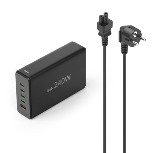 Hama Stat. chrge 5 Ports, GaN, Charg. Rap., 4 USB-C, 1 USB-A, PD, 240 W, Schwarz Hama Stat. chrge 5 Ports, GaN, Charg. Rap., 4 USB-C, 1 USB-A, PD, 240 W, Schwarz von Hama