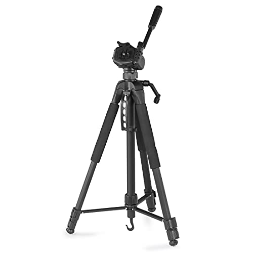 Hama Stativ Kamera Action 165 3D (Leichtes Fotostativ inkl. Handy-Halterung, Tripod mit 61-165cm Höhe, Dreibeinstativ mit 3-Wege-Kopf, Spiegelreflexkamera Stativ für Canon/Nikon/Sony) schwarz von Hama