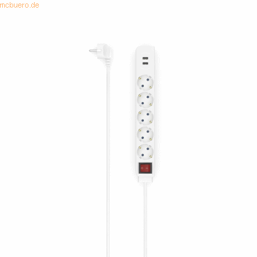 Hama Steckdosenleiste 00223183 5fach USB-A Schalter 1,4m weiß Hama Steckdosenleiste 00223183 5fach USB-A Schalter 1,4m weiß von Hama