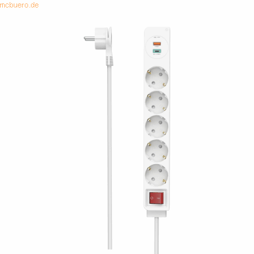 Hama Steckdosenleiste 00223186 5fach USB-A/C Schalter 1,4m weiß Hama Steckdosenleiste 00223186 5fach USB-A/C Schalter 1,4m weiß von Hama