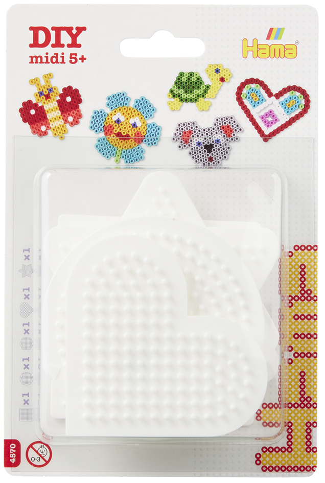Hama Stiftplatten , Quadrat, Kreis, Sechseck, Herz, Stern, von hama bügelperlen