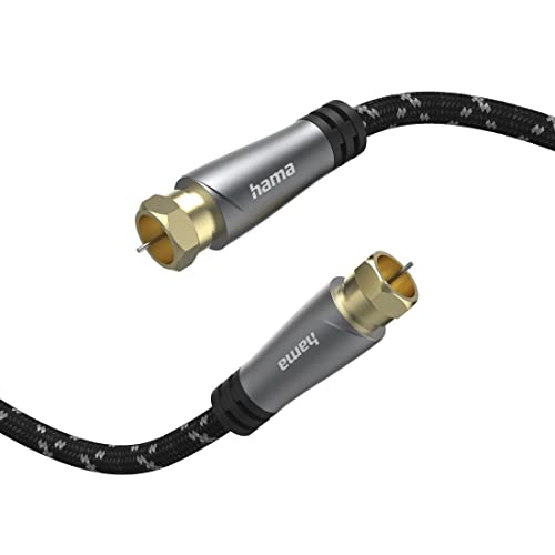 Hama TV-Antennenkabel SAT-Kabel 1,5 m, F-Stecker auf F-Stecker (120dB Satellitenkabel vierfach geschirmt mit Ferritkern, Koaxialkabel, vergoldete Metallstecker, SAT-Anschlusskabel für Full HD, 4K, 8K) Hama TV-Antennenkabel SAT-Kabel 1,5 m, F-Stecker auf F-Stecker (120dB Satellitenkabel vierfach geschirmt mit Ferritkern, Koaxialkabel, vergoldete Metallstecker, SAT-Anschlusskabel für Full HD, 4K, 8K) von Hama