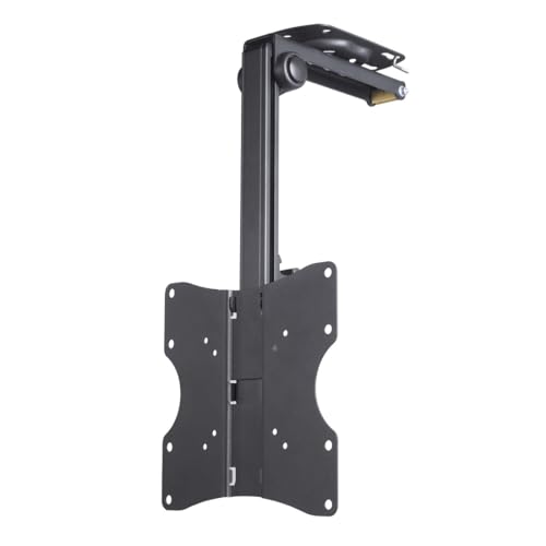 Hama TV Deckenhalterung, schwenkbar, neigbar, höhenverstellbar, klappbar (ideal auch für Schrägen, TV Halterung 19-46 Zoll, VESA 75x75 bis VESA 200x200, bis 20kg, mit Fischer-Dübeln) schwarz von Hama