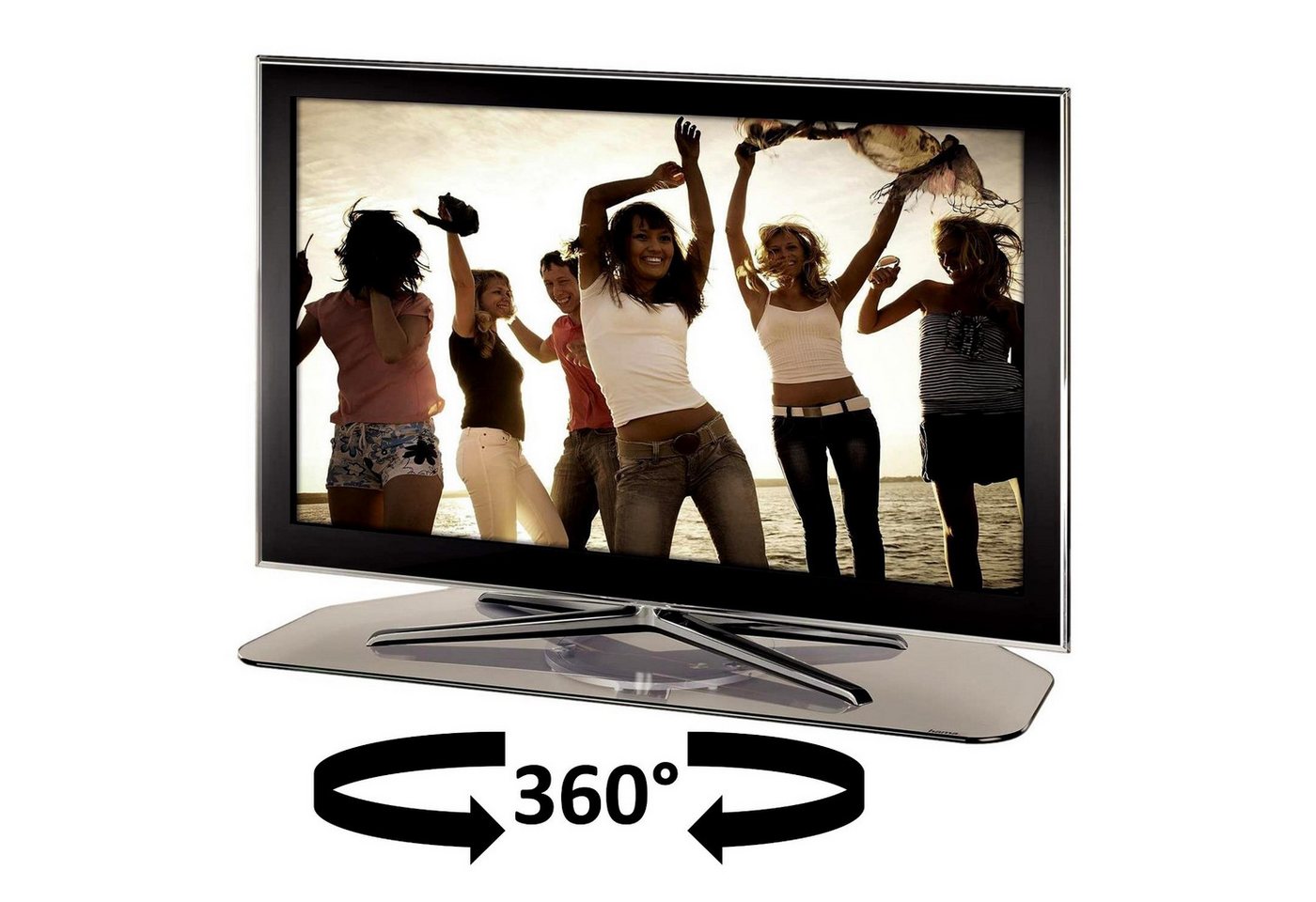 Hama TV Drehteller 360° Drehplatte Glas bis 32 Monitor-Halterung, (Ständer Platte Standfuß drehbar Drehscheibe für Fernseher PC Monitor)" von Hama