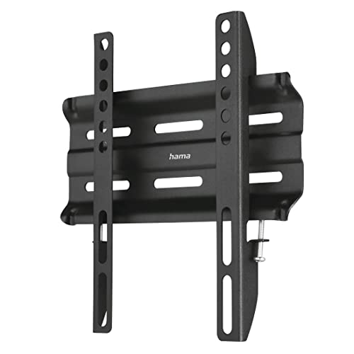 Hama TV Halterung ultraflach (Wandhalterung für Flachbildfernseher 19“ – 48“, TV Wandhalterung inkl. Fischer Dübel, fixe Halterung bis VESA 200 x 200, max. 25 kg, Wandabstand nur 2,3 cm) schwarz von Hama