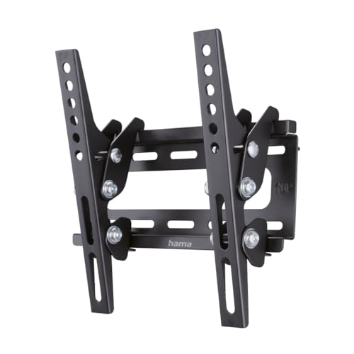 Hama TV Wandhalterung, neigbar (TV Wandhalterung 19-46 Zoll, VESA 50x50 bis VESA 200x200, bis 25kg, extra flach, mit Fischer-Dübeln) schwarz von Hama