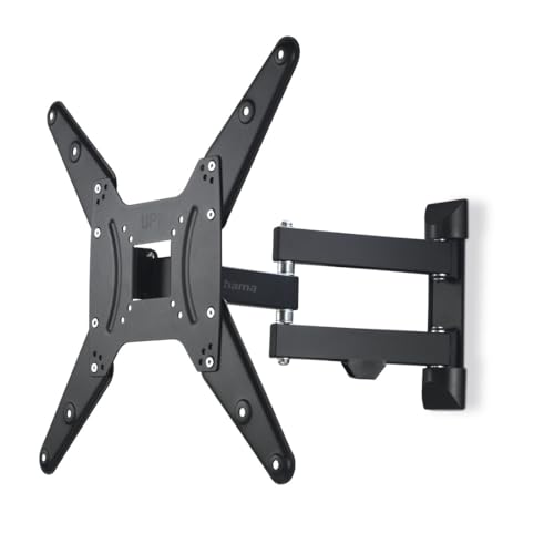 Hama TV Wandhalterung schwenkbar, neigbar, ausziehbar (TV Wandhalterung 32-65 Zoll, VESA 100x100 bis VESA 400x400, bis 25kg, mit Fischer-Dübeln) schwarz von Hama