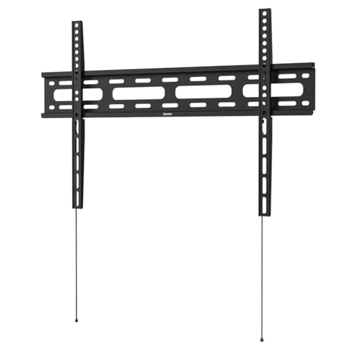 Hama TV Wandhalterung, starr (TV Wandhalterung 32-75 Zoll, VESA 50x50 bis VESA 600x400, bis 40kg, extra flach, mit Fischer-Dübeln) schwarz von Hama