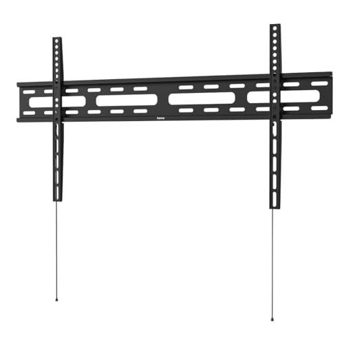 Hama TV Wandhalterung, starr (TV Wandhalterung 37-90 Zoll, VESA 50x50 bis VESA 800x400, bis 60kg, extra flach, mit Fischer-Dübeln) schwarz von Hama