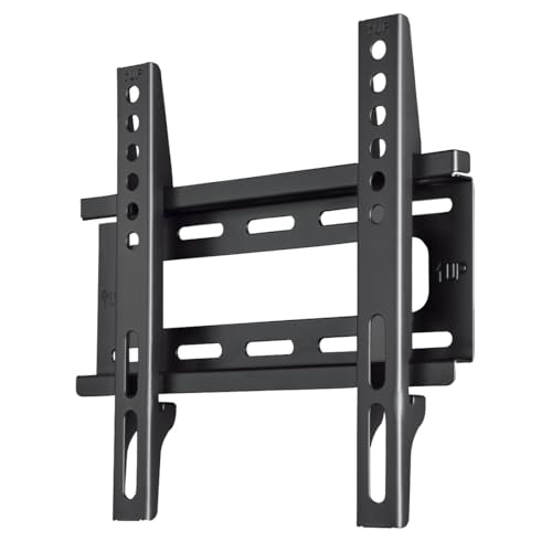 Hama TV Wandhalterung, starr (TV Wandhalterung 19-46 Zoll, VESA 50x50 bis VESA 200x200, bis 25kg, extra flach, mit Fischer-Dübeln) schwarz von Hama