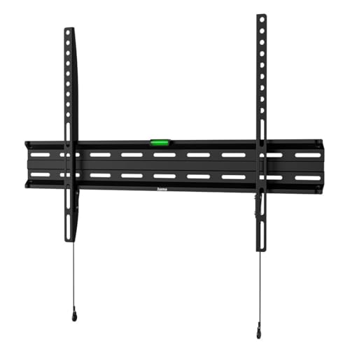 Hama TV Wandhalterung, starr (TV Wandhalterung 32-75 Zoll, VESA 50x50 bis VESA 600x400, bis 40kg, extra flach, mit Fischer-Dübeln) schwarz von Hama