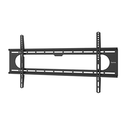 Hama TV Wandhalterung (37-90 Zoll TV Halterung für Fernseher bis zu 100kg, max. VESA 800x400, Feste Fernseh Wandhalterung mit minimalem Wandabstand, inkl. Fischer Dübel & Montageanleitung) schwarz von Hama