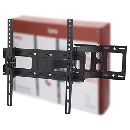 Hama TV Wandhalterung Schwenkbar, Neigbar (32 - 65 Zoll TV Halterung für Fernseher bis zu 35 kg, max. VESA 400x400, Ausziehbare Fernsehwandhalterung inkl. Fischer-Dübel & Bohrschablone) schwarz von Hama