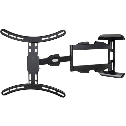 Hama TV Wandhalterung Schwenkbar/Neigbar (Wandhalter Fernseher für 32-65 Zoll, Vollbewegliche Halterung, Langer Arm, VESA bis 400x400, max. 25kg, inkl. Fischer-Dübel) Schwarz von Hama