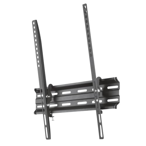 Hama TV Wandhalterung neigbar, Slim (TV Wandhalterung 32-65 Zoll, VESA 100x100 bis VESA 400x400, bis 35kg, geringer Wandabstand, mit Fischer-Dübeln & Bohrschablone) schwarz von Hama