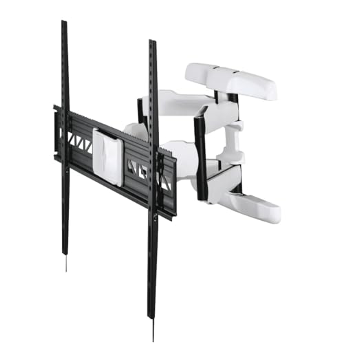 Hama TV Wandhalterung schwenkbar, neigbar, ausziehbar (TV Wandhalterung 46-90 Zoll, VESA 300x100 bis VESA 800x600, bis 75kg, Kabelmanager, mit Fischer-Dübeln & Bohrschablone) schwarz-weiß von Hama