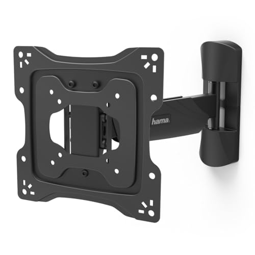 Hama TV Wandhalterung schwenkbar, neigbar, mit Diebstahlschutz (TV Wandhalterung 19-48 Zoll, VESA 75x75 bis VESA 200x200, bis 20kg, ideal für den öffentlichen Raum, mit Fischer-Dübeln) schwarz von Hama
