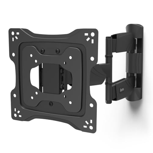 Hama TV Wandhalterung schwenkbar, neigbar, mit Diebstahlschutz (TV Wandhalterung 19-48 Zoll, VESA 75x75 bis VESA 200x200, bis 25kg, ideal für den öffentlichen Raum, mit Fischer-Dübeln) schwarz von Hama