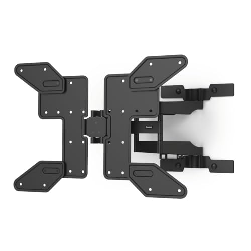 Hama TV Wandhalterung schwenkbar, neigbar, Slim (TV Halterung 37-90 Zoll, VESA 100x100 bis VESA 600x400, bis 50kg, 2 Arme, ausziehbare Halterung OLED optimiert, Fischer-Dübel & Bohrschablone) schwarz von Hama