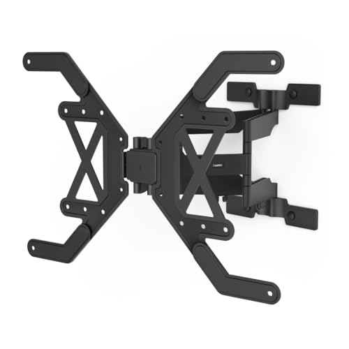 Hama TV Wandhalterung schwenkbar, neigbar, Slim (TV Wandhalterung 37-90 Zoll, VESA 100x100 bis VESA 600x400, bis 40kg, ausziehbare Halterung, Kabelmanager, mit Fischer-Dübeln) schwarz von Hama