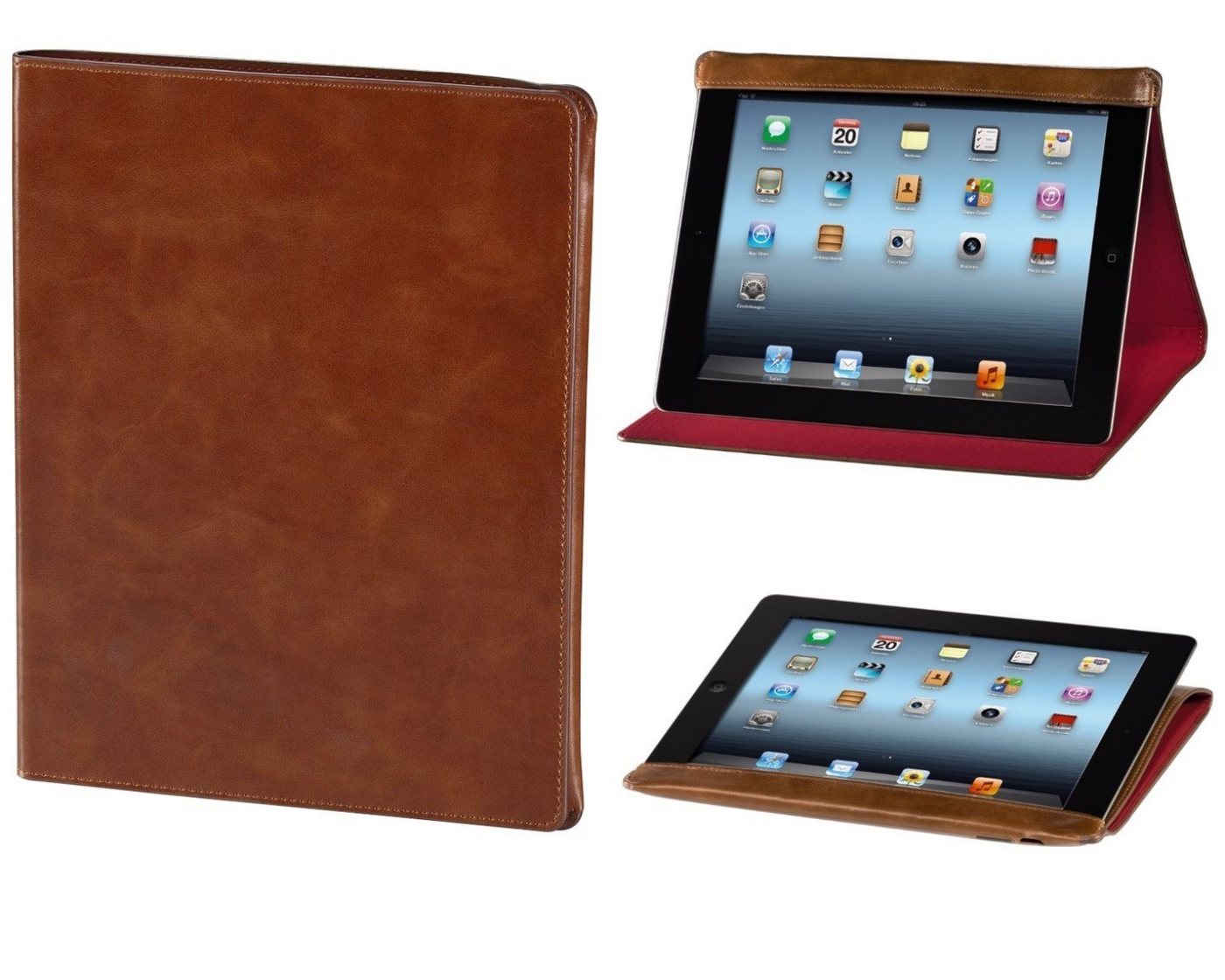 Hama Tablet-Hülle Leder-Tasche Smart Case Cover Schutz-Hülle, Klapp-Tasche für Apple iPad 4 3 4G 3G, Stand-Funktion von Hama