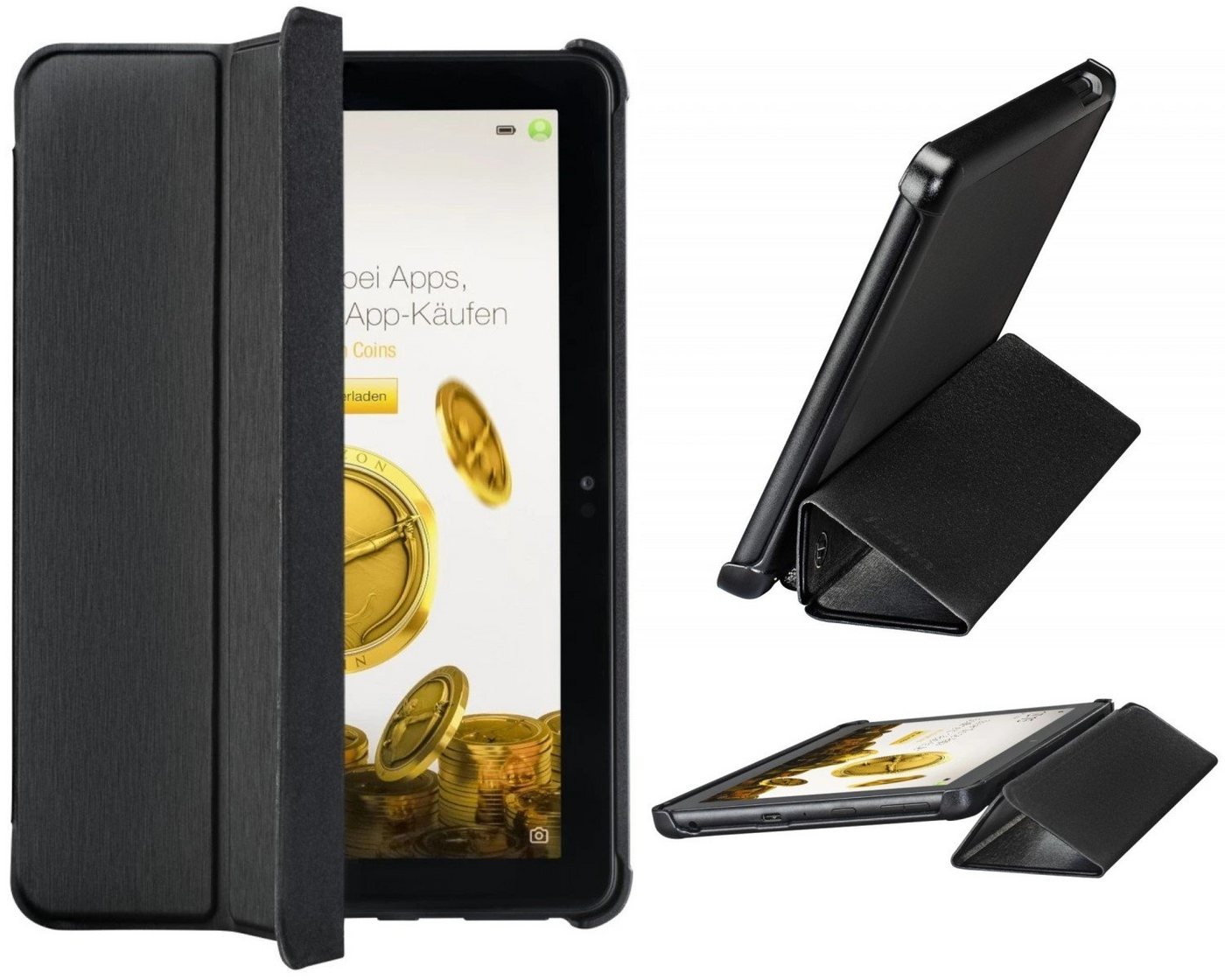 Hama Tablet-Hülle Smart Case Fold Tasche Cover Schutz-Hülle Black, Cover als flexibler schlanker Schutz mit Standfunktion von Hama