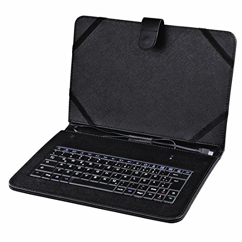 Hama Tablet-Tasche mit integrierter Tastatur (Case passend für Lenovo, Medion, TrekStor uvm, für OTG-Tablets mit Display bis 26,7 cm, 10.5 Zoll, Standfunktion) Schutz-Hülle, Slim Cover von Hama