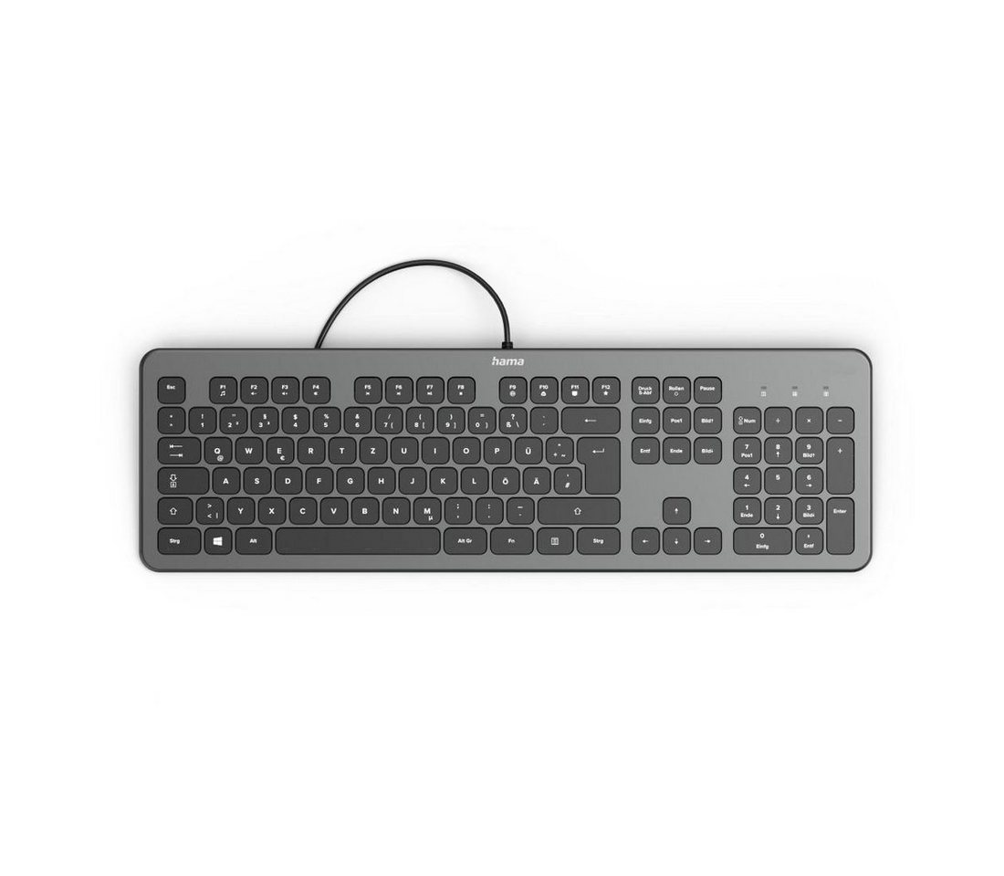 Hama Tastatur KC-700", kabelgebunden, PC, Notebook, Laptop Keyboard PC-Tastatur (Abgesetzte Tasten/Leise Tasten)" von Hama
